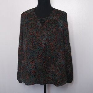 NWT Mittoshop Animal Leopard Print Blouse Top